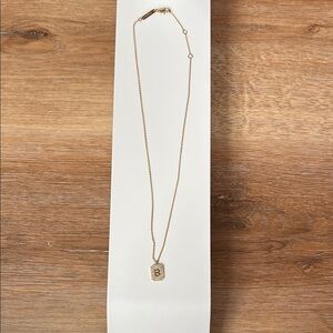 Theia Gold Initial B Pendant 8.5” Necklace